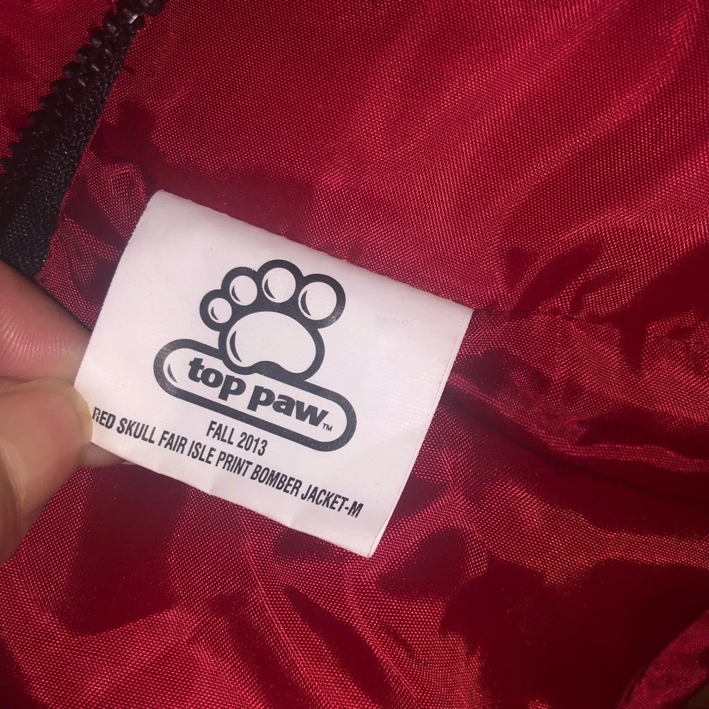 ☀Top paw dog red jacket sz M